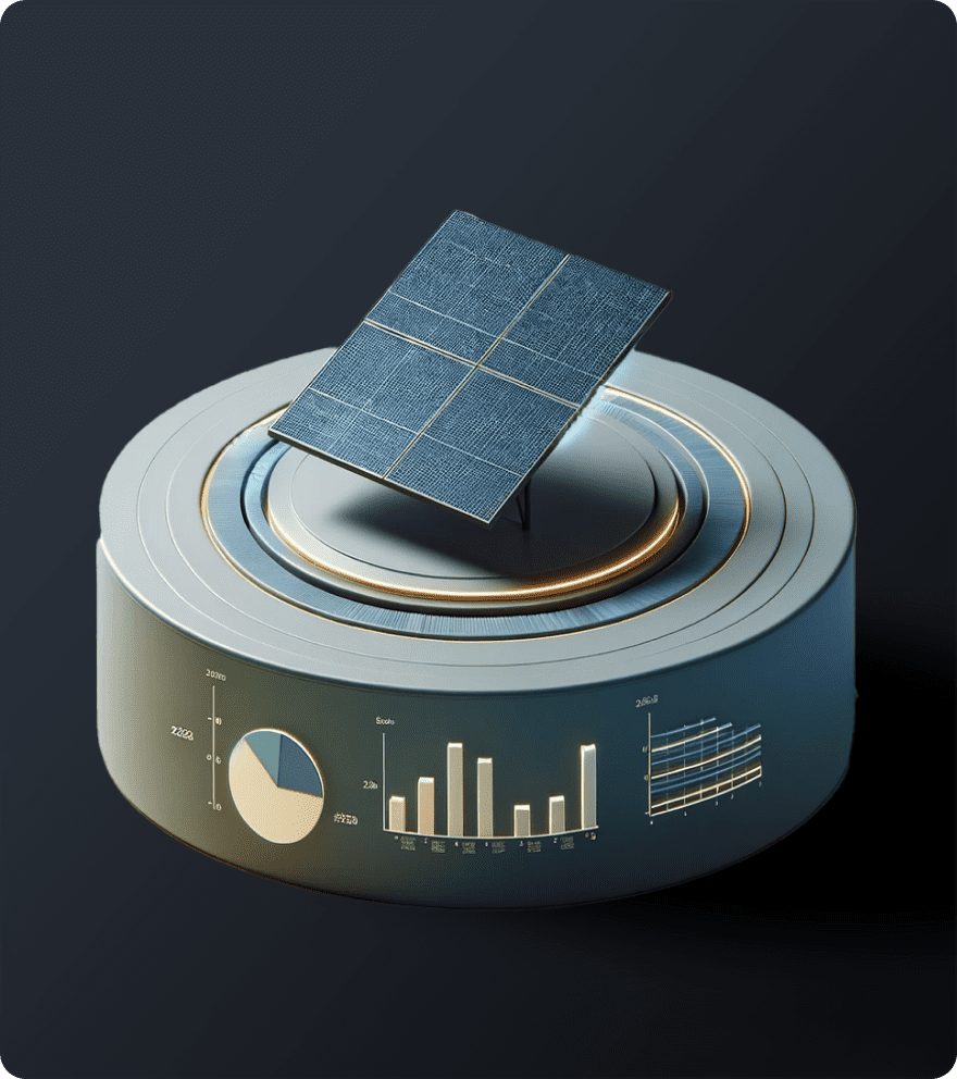 solar panel on top of statistics